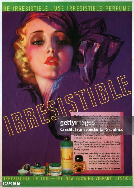 Generic film lovely advertises cosmetics in True Story magazine published May, 1931 in New York City.