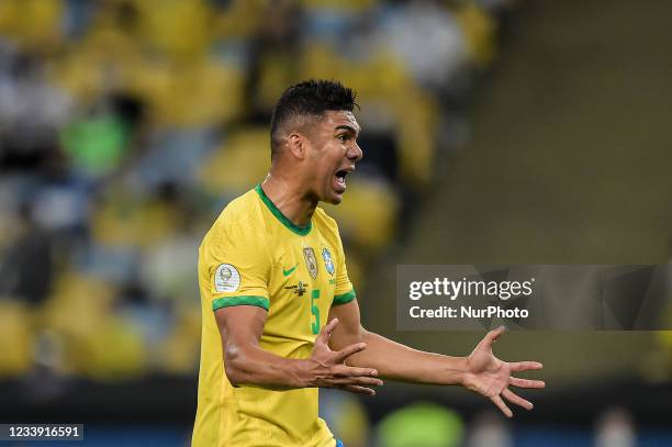 Casemiro Brazil player during a match against Argentina at the Maracana stadium for the Copa America 2021, this Saturday .