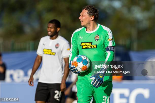 Goalkeeper Andriy Pyatov of Shakhtar Donetsk looks on during the Pre-Season Friendly match between FC Schalke 04 and Shakhtar Donetsk at Waldstadion...