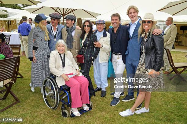 Helen Stewart, Dhani Harrison, Olivia Harrison, Sir Jackie Stewart, Mark Stewart, guest and Anne Stewart attend Cartier Style Et Luxe at the Goodwood...