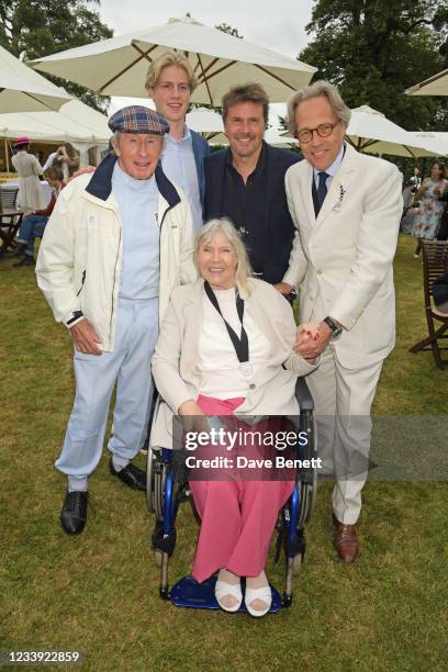 Sir Jackie Stewart, guest, Helen Stewart, Mark Stewart and Charles Gordon-Lennox, Duke of Richmond, attend Cartier Style Et Luxe at the Goodwood...