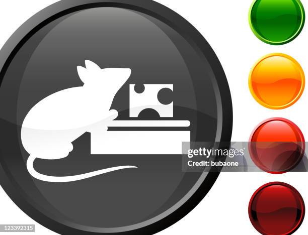 black and white mouse trap with cheese internet icon - mouse trap stock illustrations