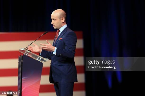 Stephen Miller, former White House senior advisor for policy, speaks during the Conservative Political Action Conference in Dallas, Texas, U.S., on...