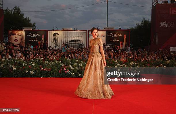 Actress Keira Knightley attends the "A Dangerous Method" premiere during the 68th Venice Film Festivalat Palazzo del Cinema on September 2, 2011 in...