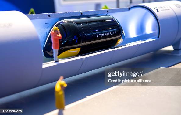 Hyperloop School Project Model A model of the Hyperloop project is on display at the inauguration of ...