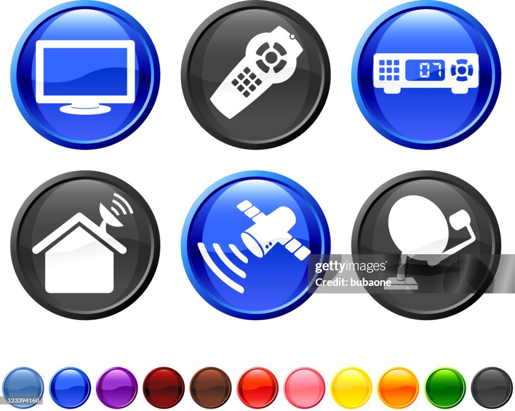 Digital cable satellite television royalty free vector icon set