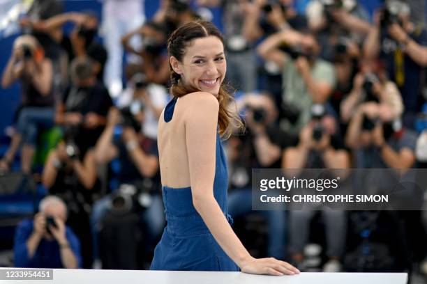 French actress and director Doria Tillier poses during a photocall for the "Talents Adami" at the 74th edition of the Cannes Film Festival in Cannes,...