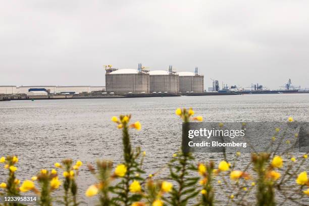 Storage silos for liquid natural gas at the Yukonhaven terminal at the Port of Rotterdam in Rotterdam, Netherlands, on Tuesday, July 13, 2021....