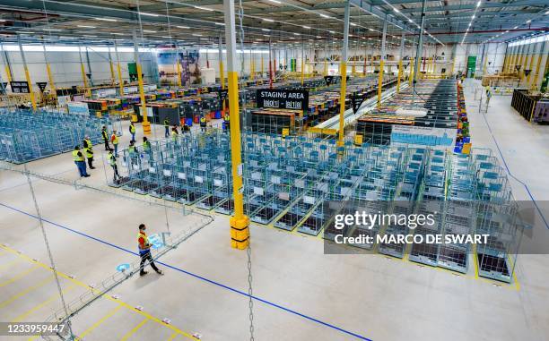 Picture shows the new delivery warehouse of the US e-commerce company Amazon in Rozenburg-Schiphol, on July 13, 2021. - Netherlands OUT / Netherlands...