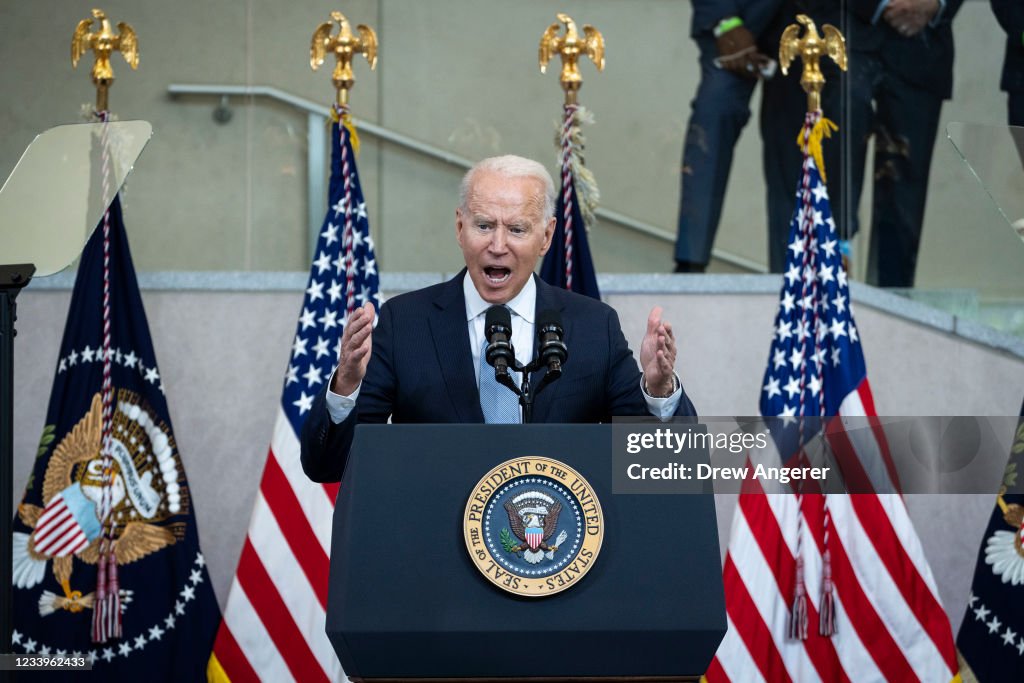 President Biden Delivers Remarks In Philadelphia On Protecting Voting Rights