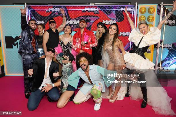 In this image released on July 13th 2021, Diego Garciasela, Isabel Castro, Eduardo "Chile" Miranda, Karime Pindter, Jibranne "Jey" Bazán, Jaylin...