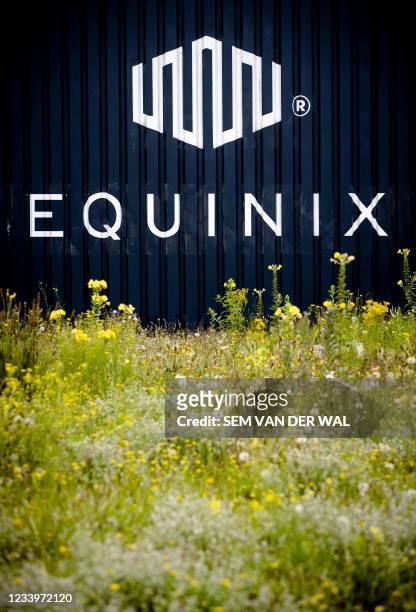 Logo of the American the Internet connection and data center company Equinix in Amsterdam on July 14, 2021. - Netherlands OUT / Netherlands OUT