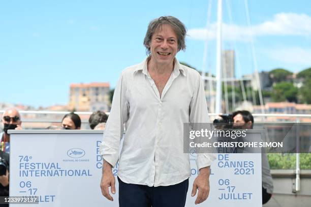 French actor Mathieu Amalric poses during a photocall for the film "Tralala" at the 74th edition of the Cannes Film Festival in Cannes, southern...