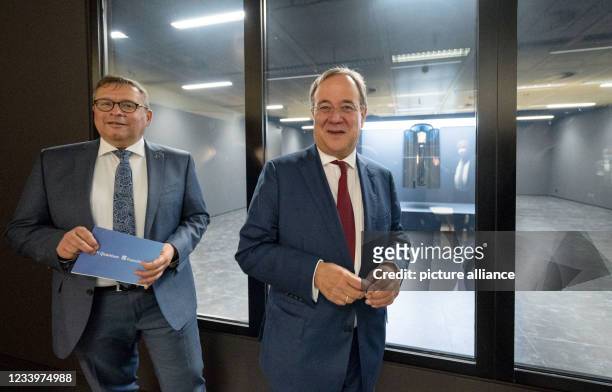 July 2021, Baden-Wuerttemberg, Stuttgart: Armin Laschet , Minister President of North Rhine-Westphalia, Federal Chairman of the CDU and candidate for...