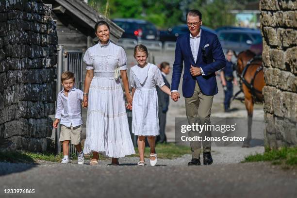 Prince Oscar of Sweden, Crown Princess Victoria of Sweden, Prince Daniel of Sweden and Princess Estelle of Sweden are seen on the occasion of The...