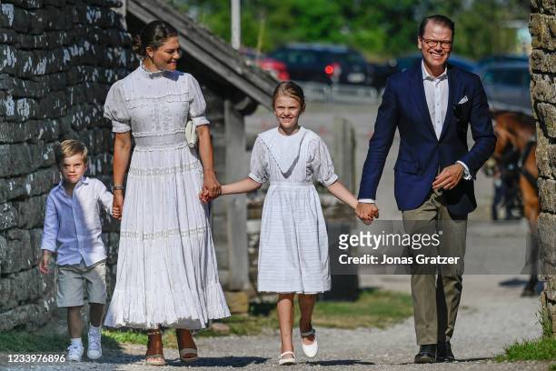Prince Oscar of Sweden, Crown Princess Victoria of Sweden, Prince Daniel of Sweden and Princess Estelle of Sweden are seen on the occasion of The...