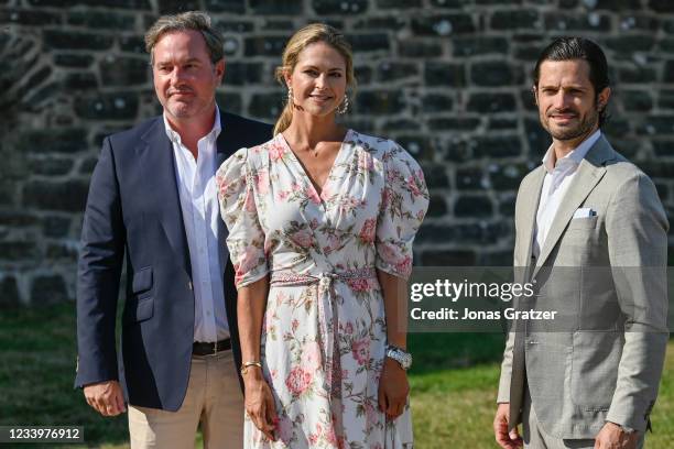 Princess Madeleine of Sweden and her husband Chris O'Neill are seen on the occasion of The Crown Princess Victoria of Sweden's 44th birthday...