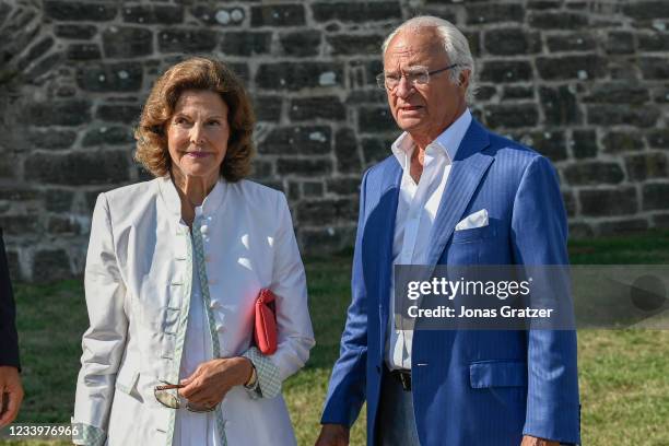 Carl XVI Gustaf of King of Sweden, Queen Silvia of Sweden are seen on the occasion of The Crown Princess Victoria of Sweden's 44th birthday...