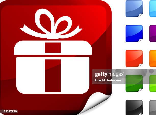 gift box internet royalty free vector art - gift box orange bow stock illustrations