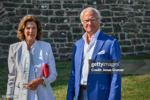 Carl XVI Gustaf of King of Sweden, Queen Silvia of Sweden are seen on the occasion of The Crown Princess Victoria of Sweden's 44th birthday...