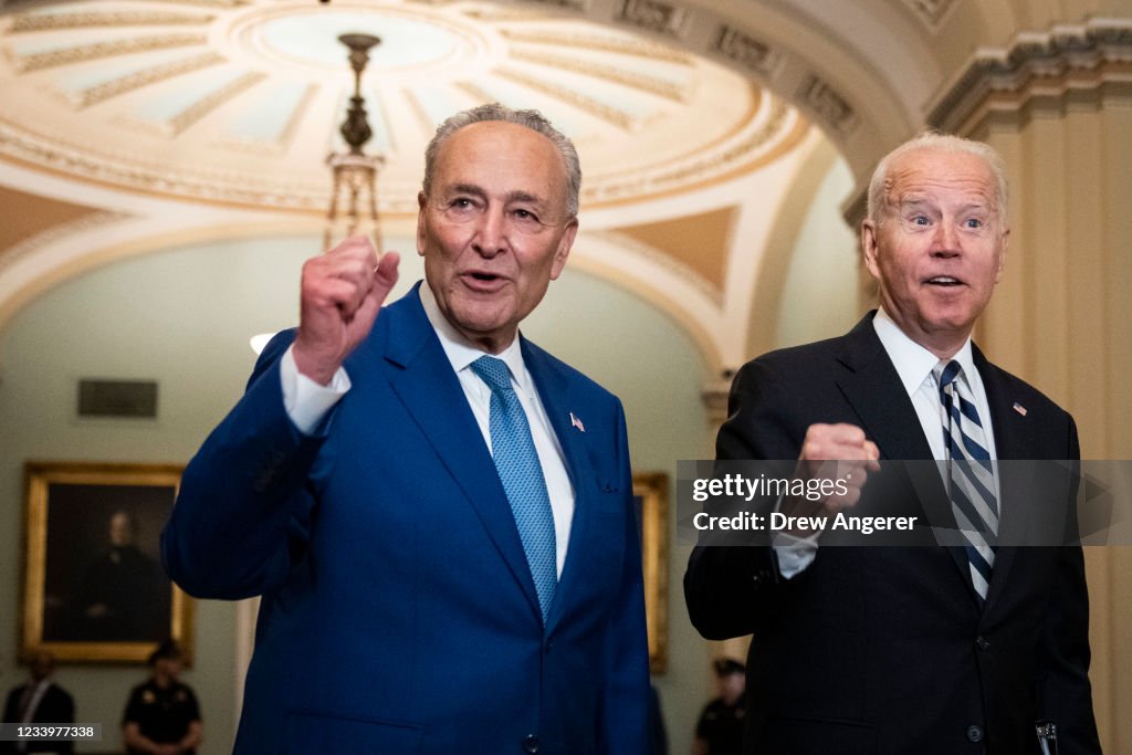 President Biden Attends Lunch With Senate Democrats At U.S. Capitol