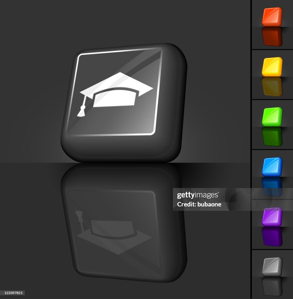 Grad Hat Button Graduation Cap 3d Button Design High-Res Vector Graphic - Getty Images