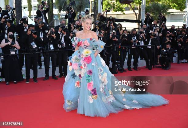 Actress Sharon Stone arrives for the screening of the film "A Felesegem Tortenete" in competition at the 74th annual Cannes Film Festival in Cannes,...