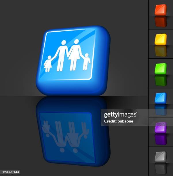 family 3d button design - 3d mom son stock illustrations