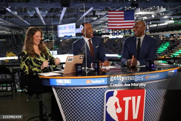 Analysts Kristen Ledlow, Grant Hill, and Brendan Haywood preview Game Four of the 2021 NBA Finals between the Milwaukee Bucks and the against the...