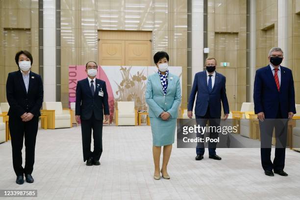 Tokyo 2020 President Hashimoto Seiko, Tokyo Vice Governor Tarao Mitsuchika, Tokyo Governor Koike Yuriko, International Olympic Committee Vice...