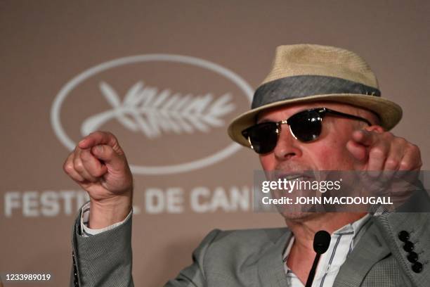 French director Jacques Audiard speaks during a press conference for the film "Les Olympiades" at the 74th edition of the Cannes Film Festival in...