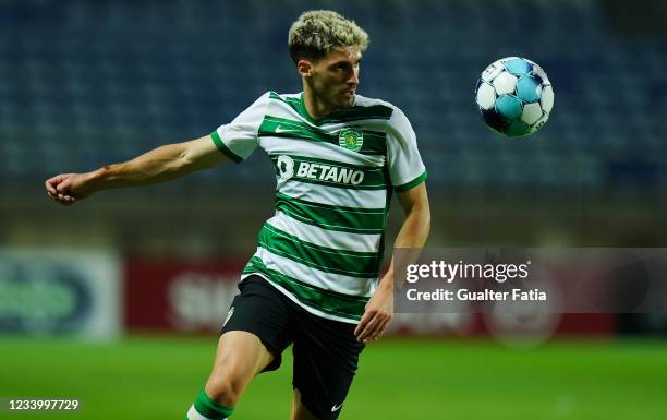 New Signing Ruben Vinagre of Sporting CP in action during the Pre-Season Friendly match between Sporting CP and Belenenses SAD at Estadio Algarve on...