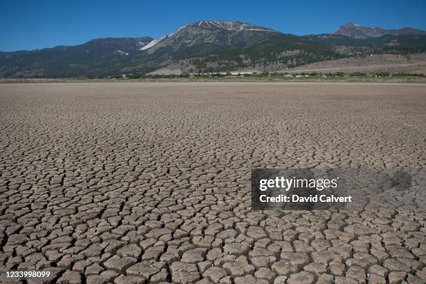 Little Washoe Lake on July 15, 2021 in Washoe City, Nevada. According to the Nevada Department of Wildlife, the lake dried up because of prolonged...