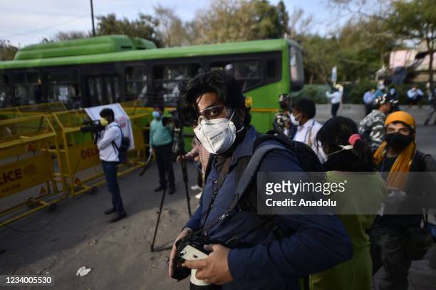 Reuter's Photojournalist Danish Siddiqui is seen covering COVID-19 Pandemic at Nizamuddin area of New Delhi, India on March 30, 2020.