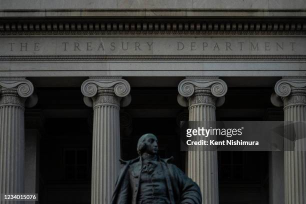 The U.S. Treasury Building, photographed on Friday, July 16, 2021 in Washington, DC.