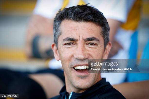 Bruno Lage the head coach / manager of Wolverhampton Wanderers during the Pre-Season friendly match between Crewe Alexandra and Wolverhampton...