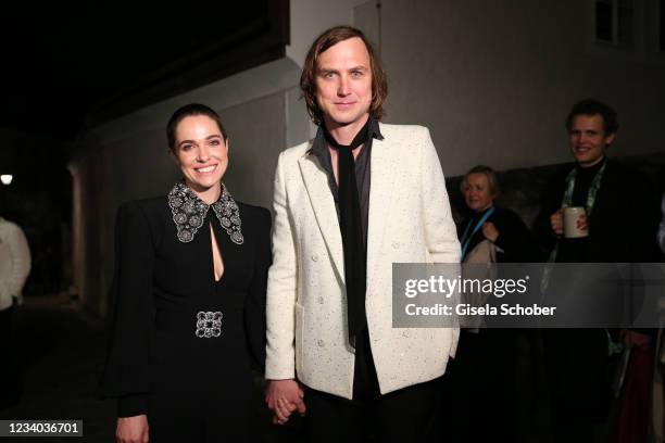 Verena Altenberger and Lars Eidinger during the "Jedermann" premiere and opening of the Salzburg Opera Festival 2021 after party at Stiegl-Keller on...