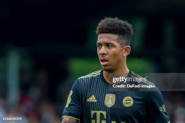 Chris Richards of Bayern Muenchen Looks on during the Pre-Season Friendly Match between FC Bayern Muenchen and 1. FC Koeln on July 17, 2021 in...