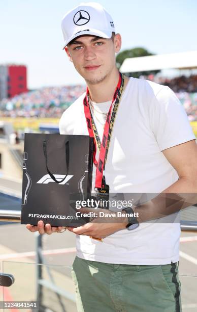Hero Fiennes Tiffin poses in the F1 Paddock Club at the Formula 1 British Grand Prix 2021 at Silverstone on July 18, 2021 in Northampton, England.