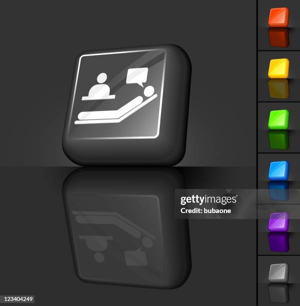 psychiatrist and patient 3d button design - plastic shrink stock illustrations