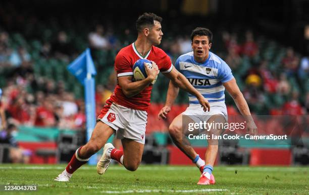 Wales's Jarrod Evans during the Rugby Summer Series match between Wales and Argentina at Principality Stadium on July 17, 2021 in Cardiff, Wales.