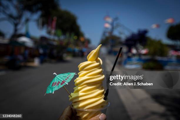 Costa Mesa, CA A view of a Dole pineapple whip during the return of the Orange County Fair Friday, opening its 23-day run following its...