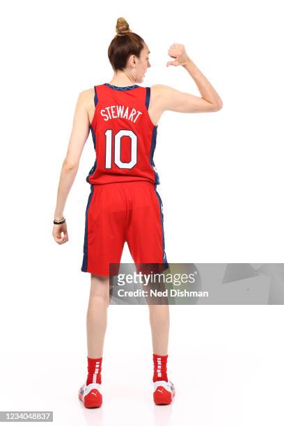 Breanna Stewart of the USA Women's National Team poses for a portrait at the ARIA Resort & Casino on July 17, 2021 in Las Vegas, Nevada. NOTE TO...