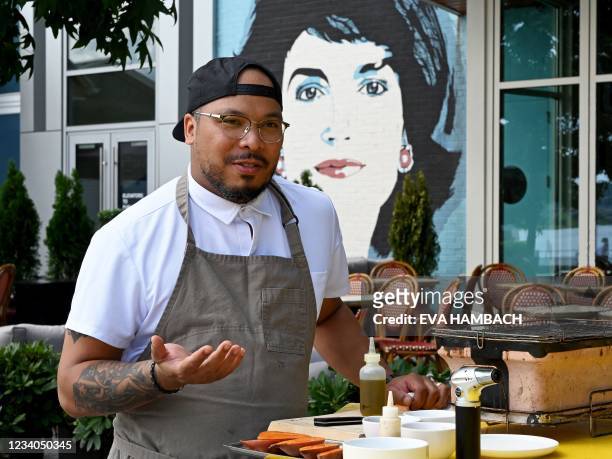 Executive Chef Jerome Grant speaks about African American cuisine, its origins, ingredients and influence on American cuisine during a cooking...