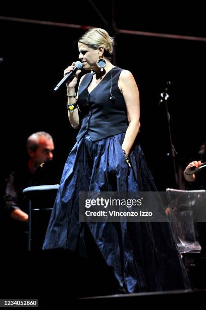 Tiziana Tosca Donati Italian singer and actress during a concert at the Reggia Di Carditello in San Tammaro , for the Carditello Festival.