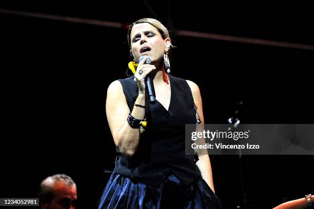 Tiziana Tosca Donati Italian singer and actress during a concert at the Reggia Di Carditello in San Tammaro , for the Carditello Festival.