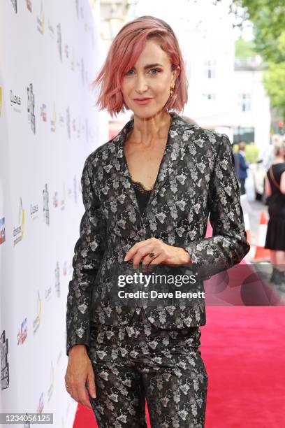 Katherine Kelly arrives at the South Bank Sky Arts awards at The Savoy Hotel on July 19, 2021 in London, England. The South Bank Sky Arts Awards will...