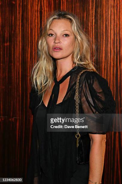 Kate Moss attends Fat Tony's autobiography "I Don't Take Requests" pre-launch party at Isabel Mayfair on July 19, 2021 in London, England.