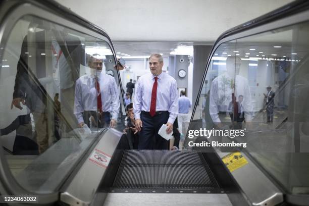 Representative Jim Jordan, a Republican from Ohio, arrives ahead of a vote on Capitol Hill in Washington, D.C., U.S., on Monday, July 19, 2021. The...