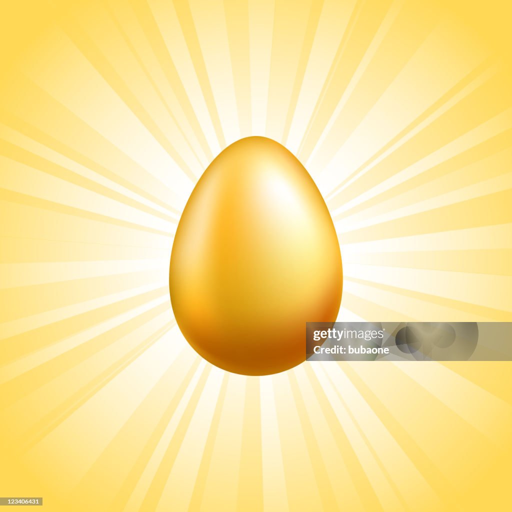 Golden egg on royalty free vector Background with glow effect